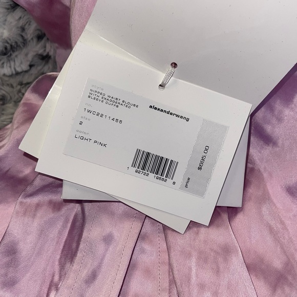 Alexander Wang Ruched Crinkled-Satin Shirt in Pink - Picture 11 of 14